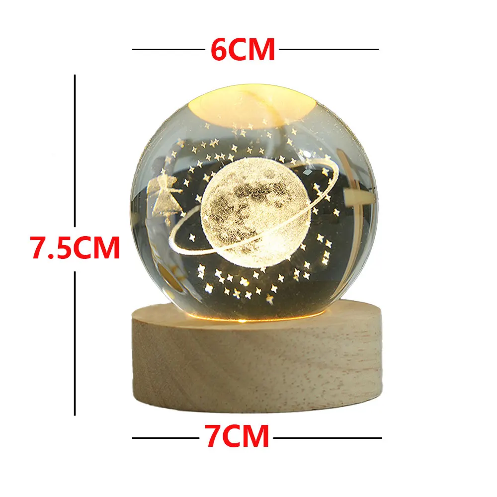 Customized 3d Art Crystal Ball Night Lamp Luminous Crystal Ball ...