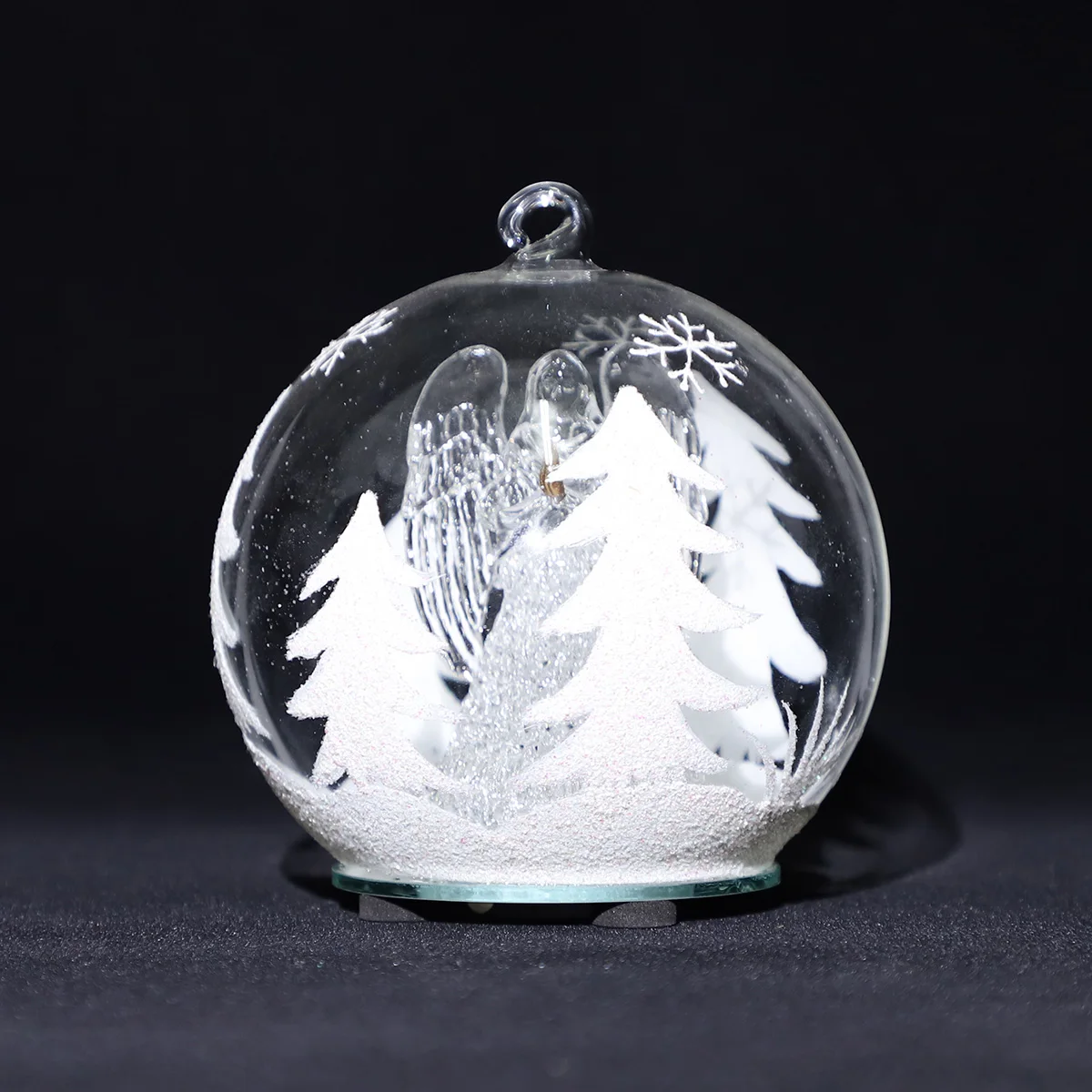 Wholesale handmade Christmas tree glass dome with Led lights for decoration