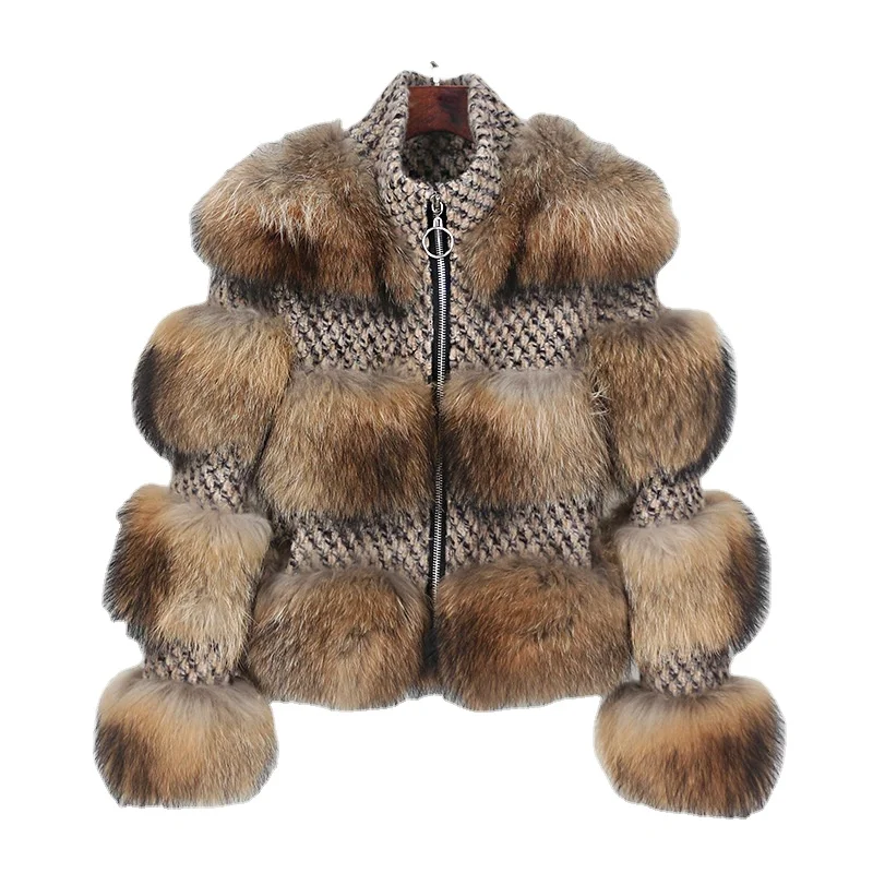 Faux Fur Top Cropped Bubble Women Coat 