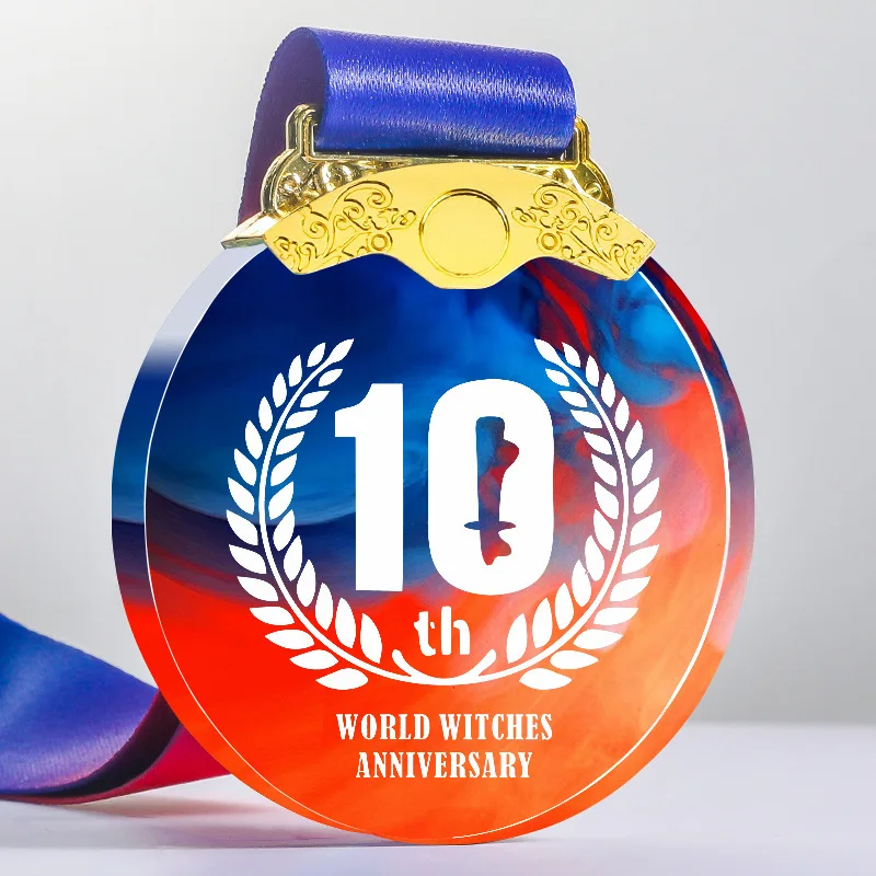 Custom Crystal Glass Excellence Medal for souvenir gift