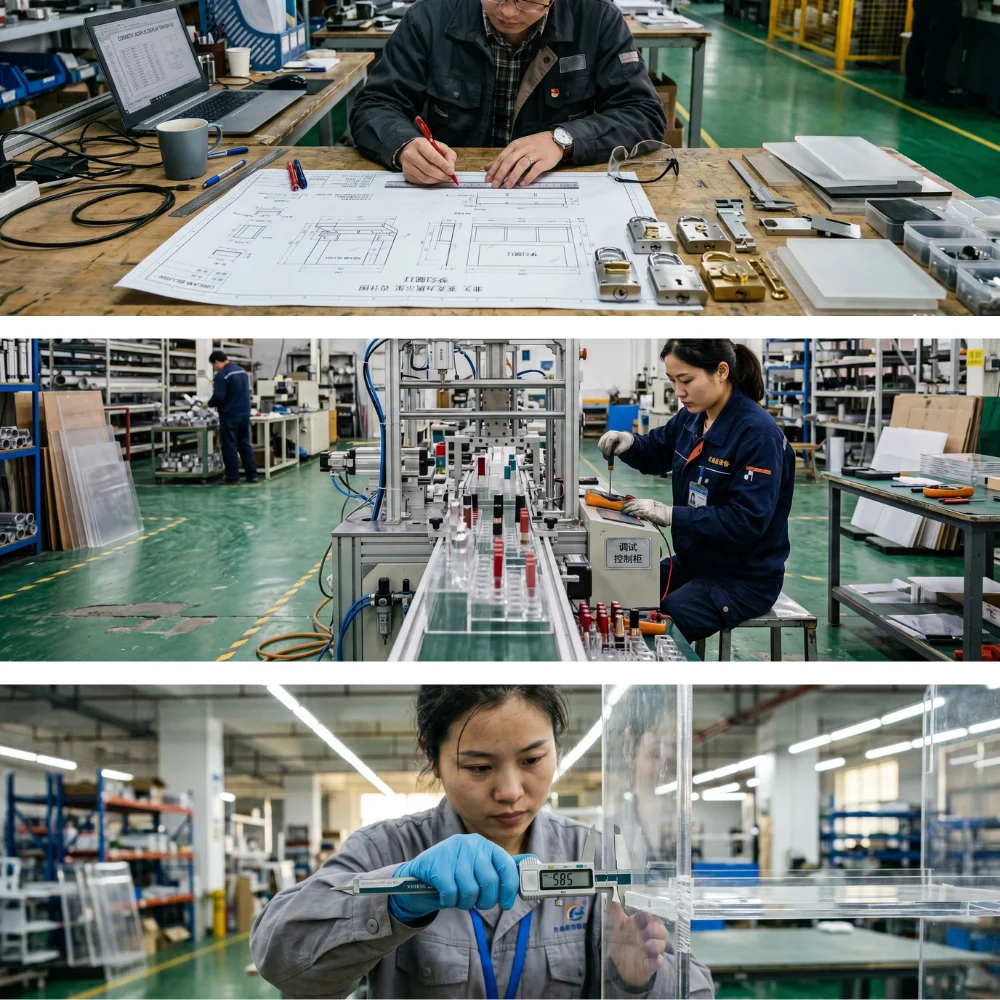 Custom Acrylic Cosmetic Display Stand Quality Engineering and Blueprint Analysis