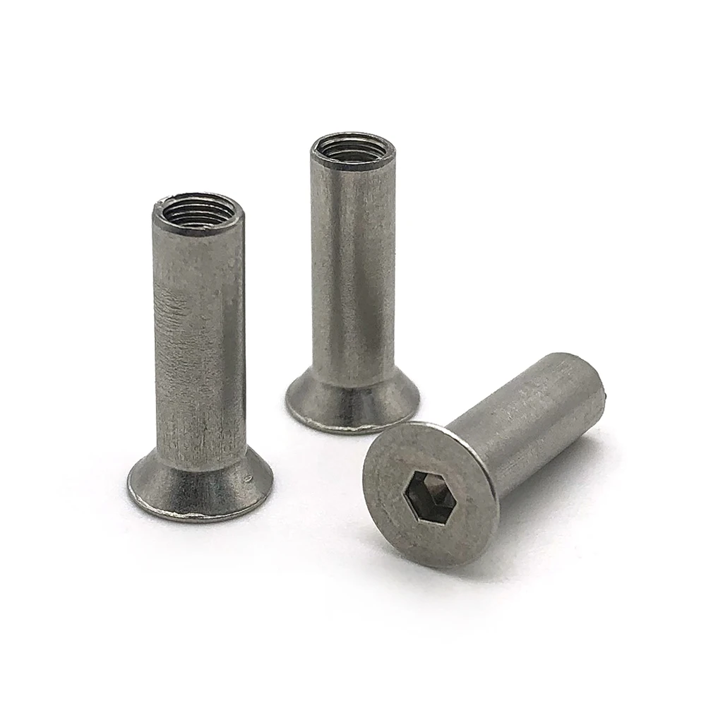 Fabriek Direct M6 M8 M10 1/4-20 Vernikkeld Platte Kop Hex Socket Mouw Moer