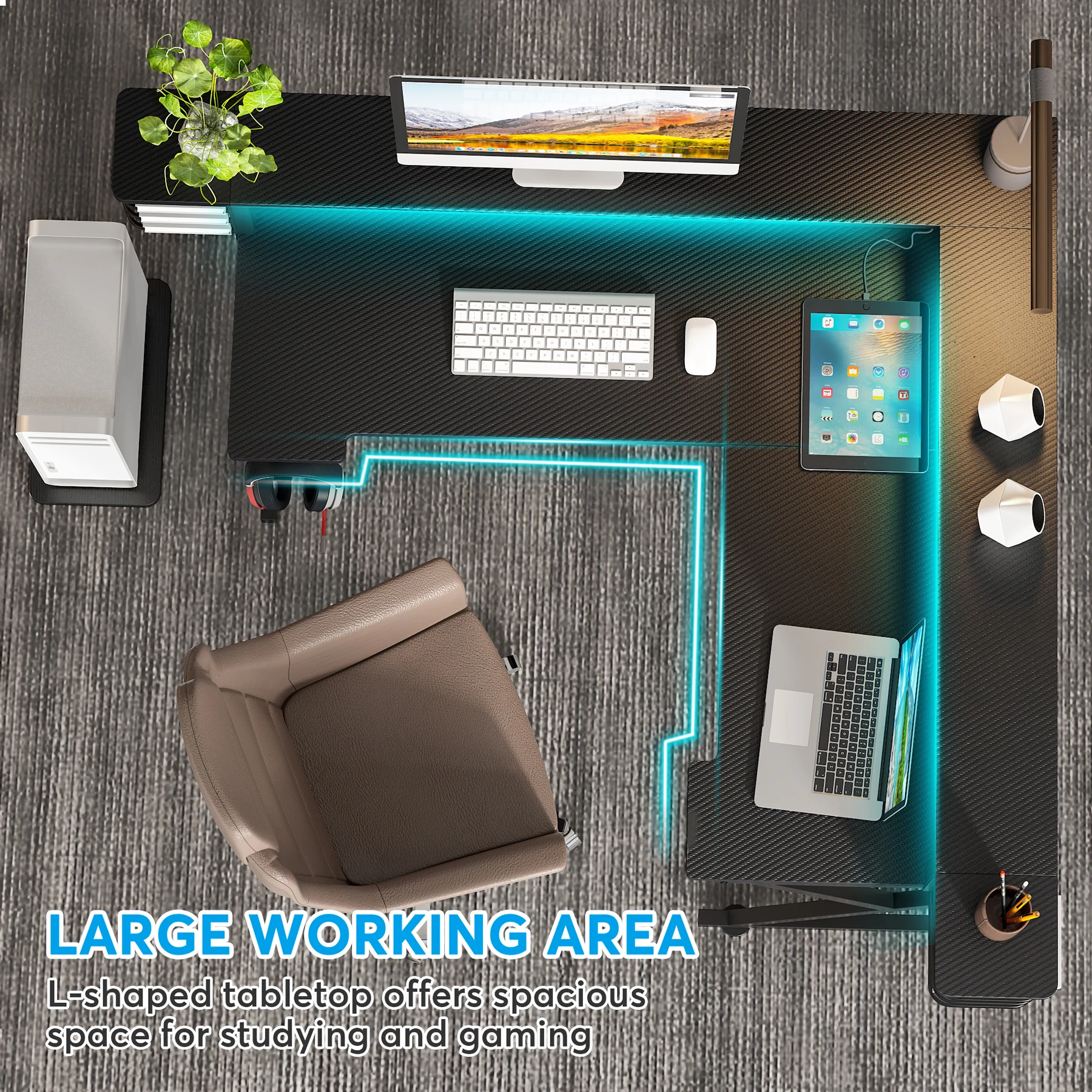 Tribesigns Home Office Wooden Computer Desk L Shaped Corner Gaming Desk ...