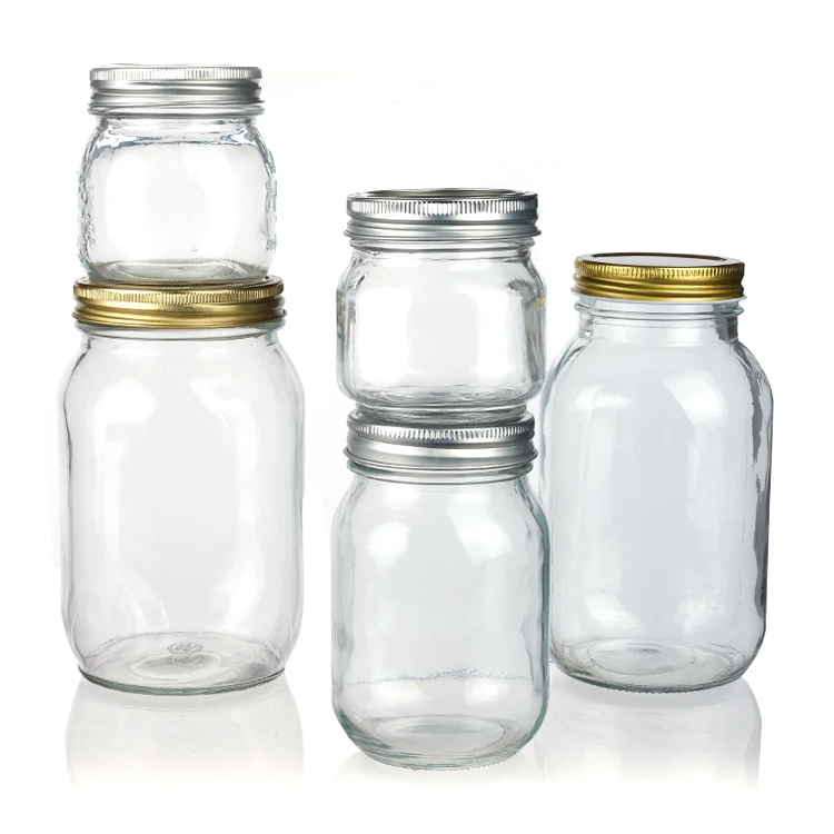 4 Oz 8oz 12 Oz 16 Oz 32 Oz 300ml Wide Mouth Glass Jam Mason Jar with Metal  Lids - China Glass Jar and Mason Jar price