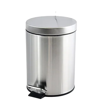 12L 3.2gallons Metal Carrying Handle Step Activated Lid Garbage Bin Stainless Steel Trash Can Foot Pedal bin