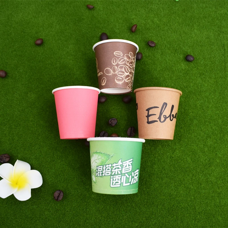 Factory price Customization Single Wall 4oz Paper Cups Disposable Cup With Lids Used in Cafe Touba in Senegal