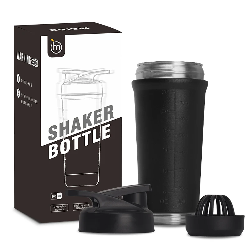 New Design Black Sport Water Bottles Smoothie Blender Gym Stainless Steel  Protein Shaker Cup Bottle - Buy Shaker Cup Bottle Protein,Smoothie Blender  Shaker Bottle Gym,Black Stainless Steel Shaker Bottle Product on 