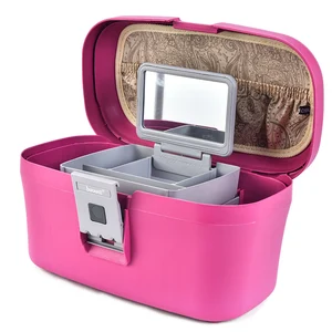 14 Inch Portable Women Cosmetic Bag Traveling Popular Style Makeup Bag Cosmetic case with Mirror on Sale