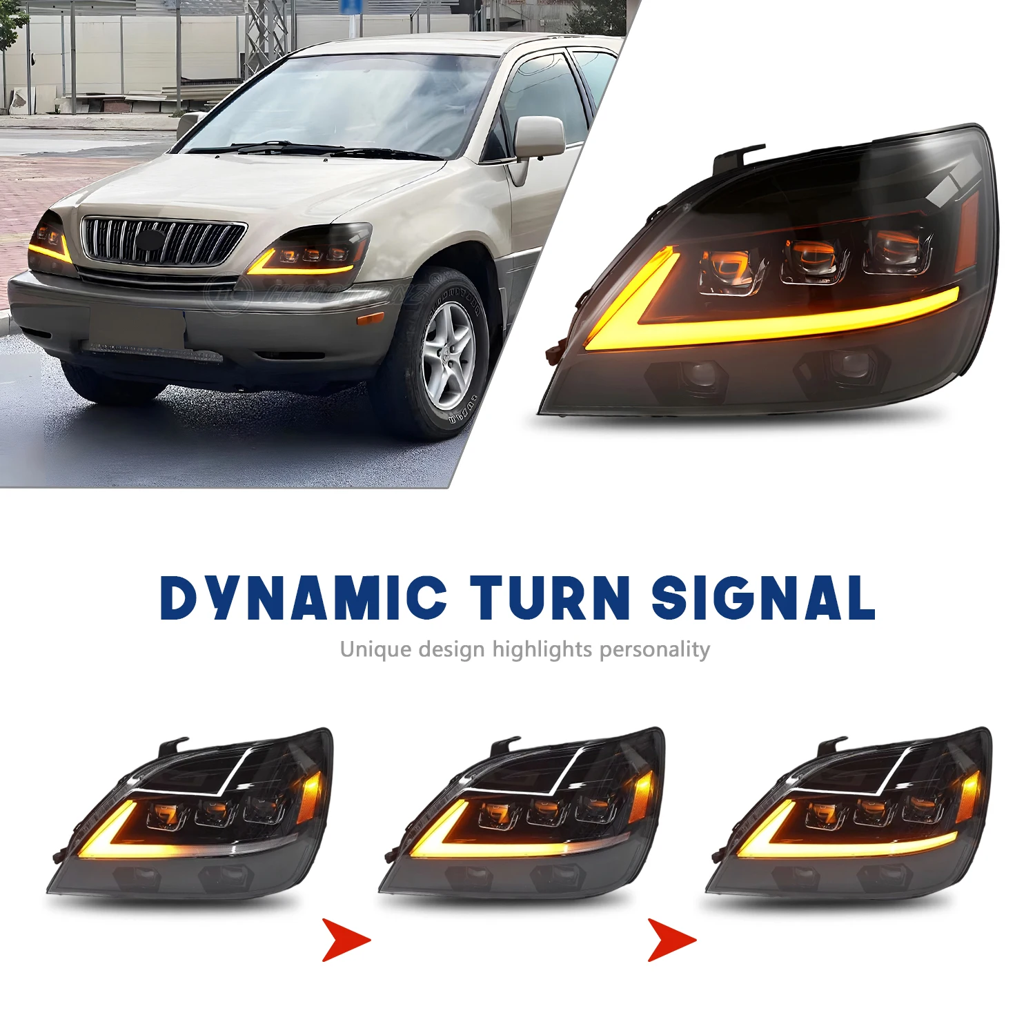 HCMOTIONZ LED Head Lights for Lexus RX330 RX350 Rx400h