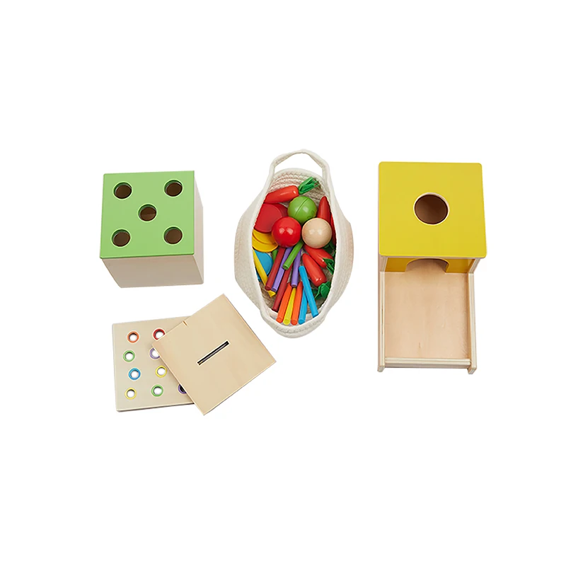 Игрушки для младенцев Adena Монтессори, 6-12 месяцев, подарочный набор для младенцев, деревянные игрушки для младенцев, коробка для монет, игрушки для мелкой моторики и редиса