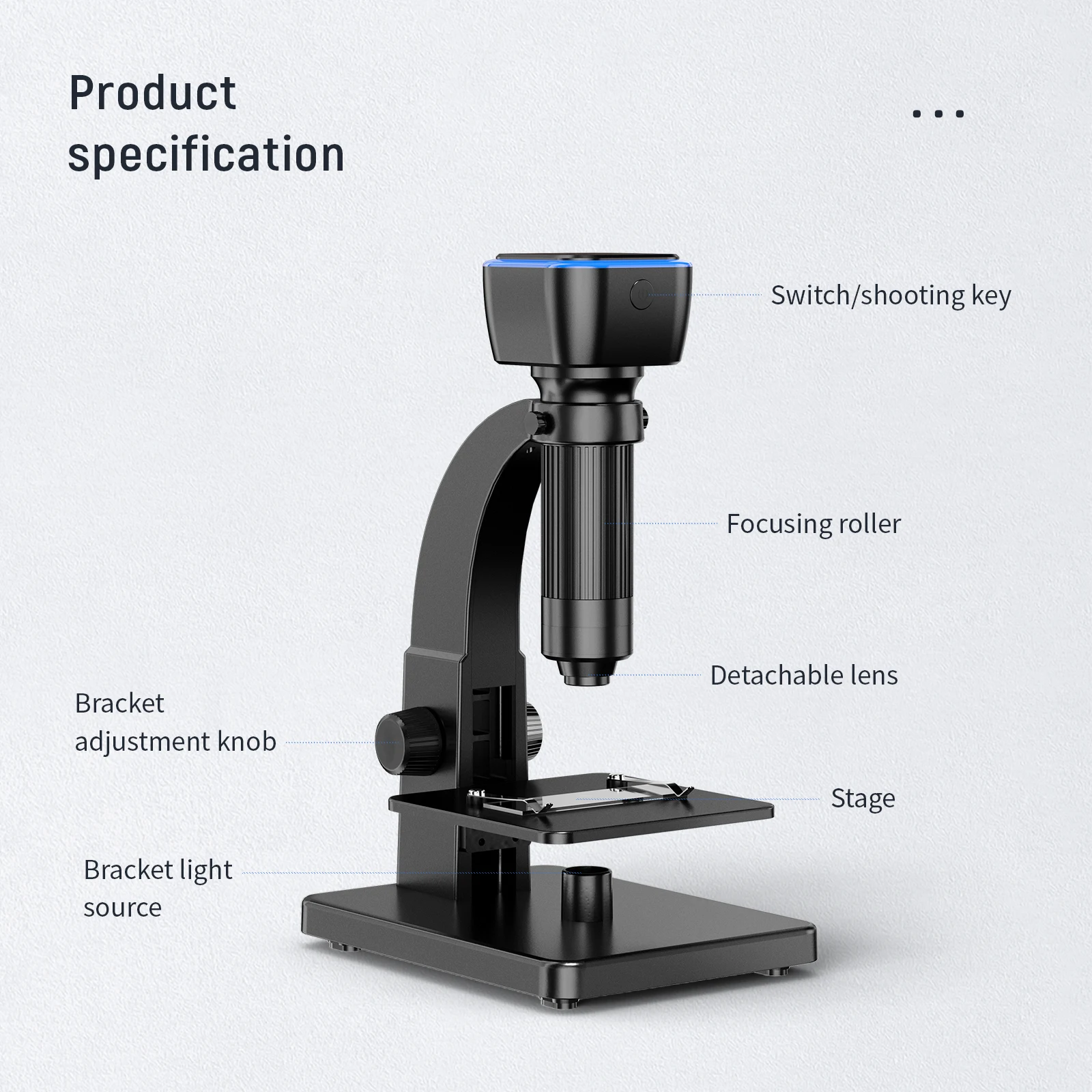 7 inch 2000X Microscopes HD Dual Lens Color LCD Display Operating Stereo Digital Microscope