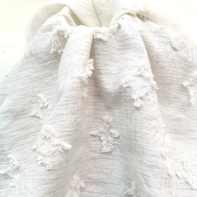 Cotton polyester three-dimensional tassel cut flower fabric Autumn women's dress fabric dress decoration fabric SS20155
