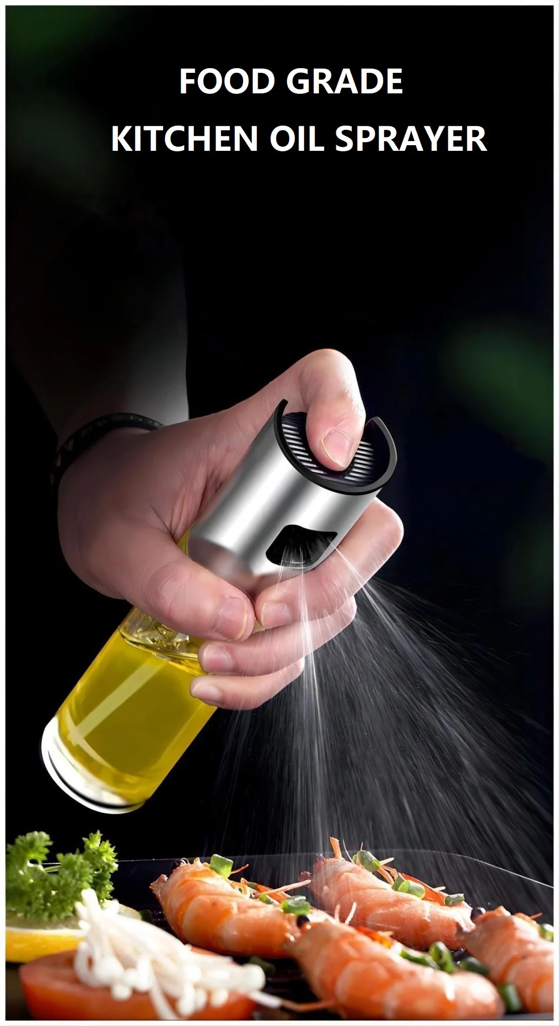 Stainless Steel And Glass Edible Oil Sprayer Bottle Olive Oil Sprayer Mister Olive Oil Spray