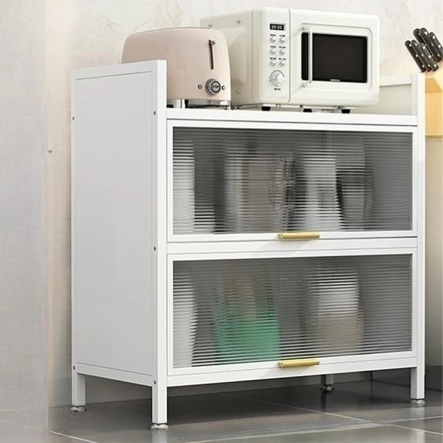 Kitchen Rack Organizer Metal Shelf Storage Fully Closed Cabinet Multi ...