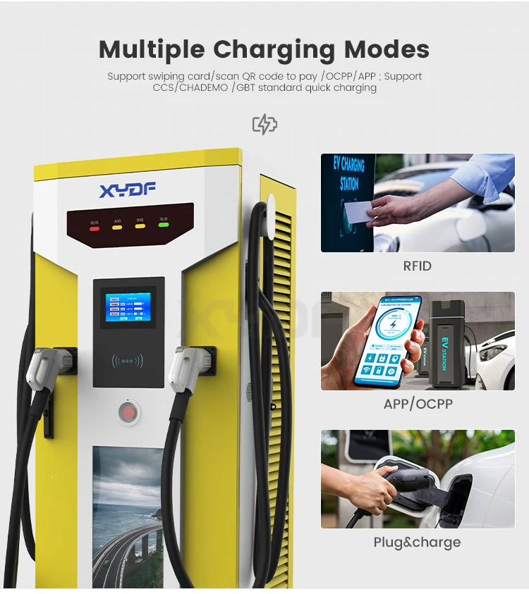 Xydf Double Gun Floor Mounted Power Charging Station Ocpp Gbtccs2ccs1chademo Dc Ev Chargers 4637