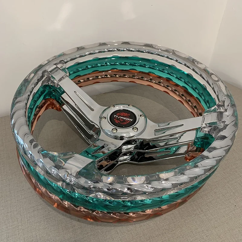 Tiypeor clear Steering Wheel Steel Ring Welding Knurled Steering