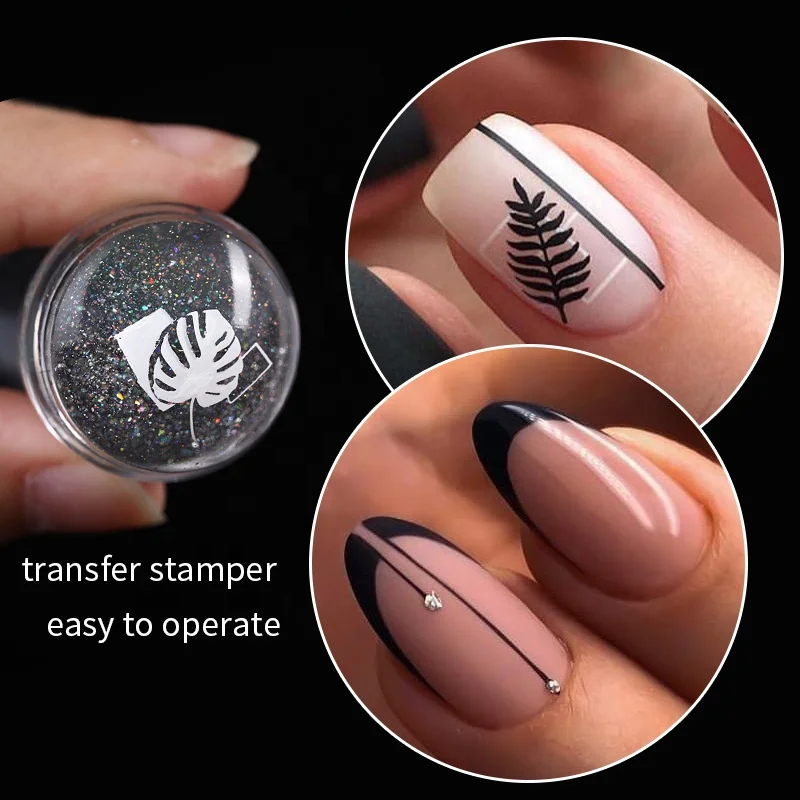Nagelstempel-Set Für French-Maniküre – 4-teilig Mit 2 Silikon-Stempeln Und Schabern