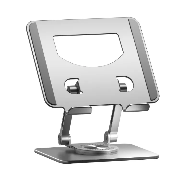 Universal 360 Degree Rotating Base Adjustable Aluminum Alloy Folding Riser Rotated Tablet Stand for iPad