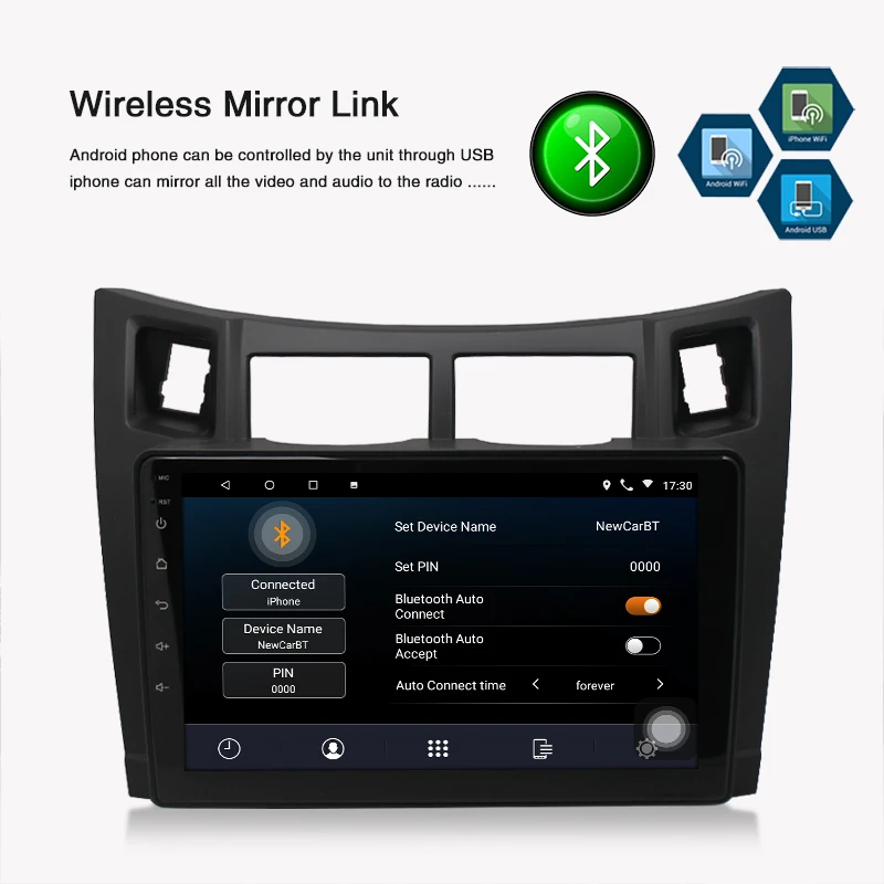 Android Multimedia Video Auto Stereo Autoradio Touch Screen Car Radio Fascia for toyota yaris 2008 2009 2010 2011 GPS Navigation