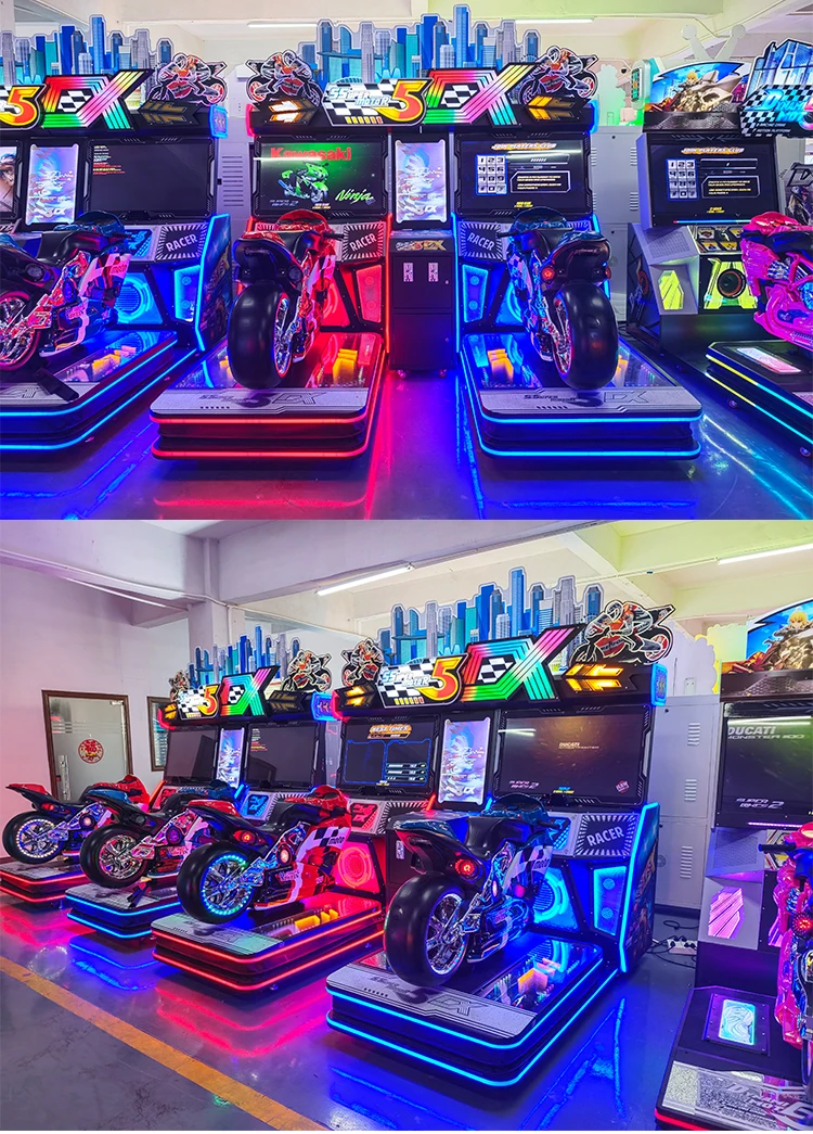 Funpark 2 Players Arcade Moto for Adult Racing Arcade Games Coin Operated Driving Simulator Video Game Machines factory