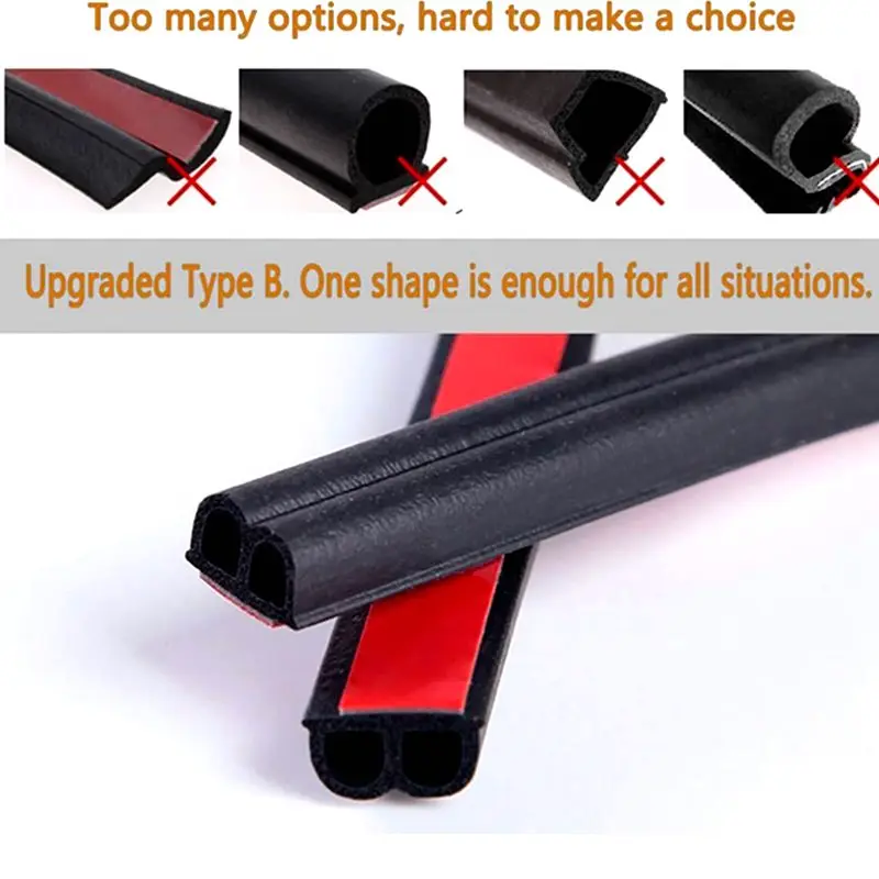 Universal Car V Shape Rubber Seal Weather Strip Windshield Hollow Glass Window Edge Moulding Trim Decorate Weatherstrip 2M/4M - 34 - View #8