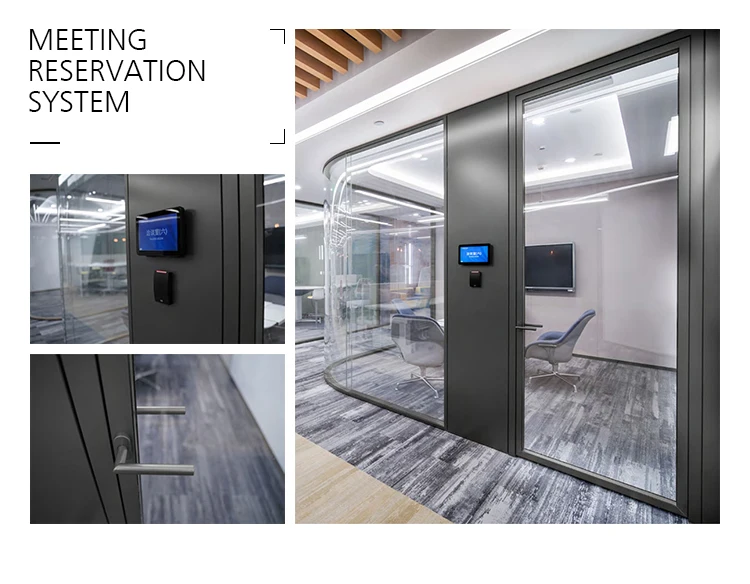 Frame Hidden Aluminum Poder Coating Glass Wall Partitioning for Office ...