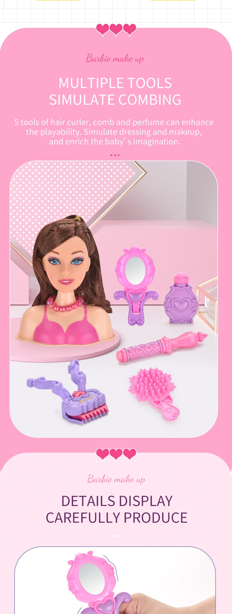 Popular Makeup Doll Head For Kids Halflength Beauty Doll Set Buy