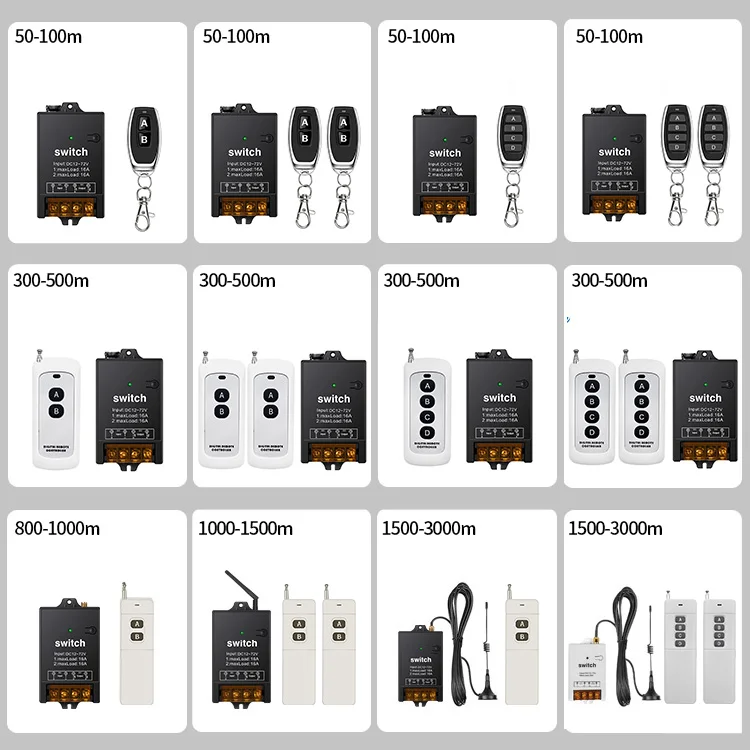 Dc Remote Switch Long Range Rf Transmitter and Receiver Remote Control Switch 12v Led Remote Control Wireless Switch