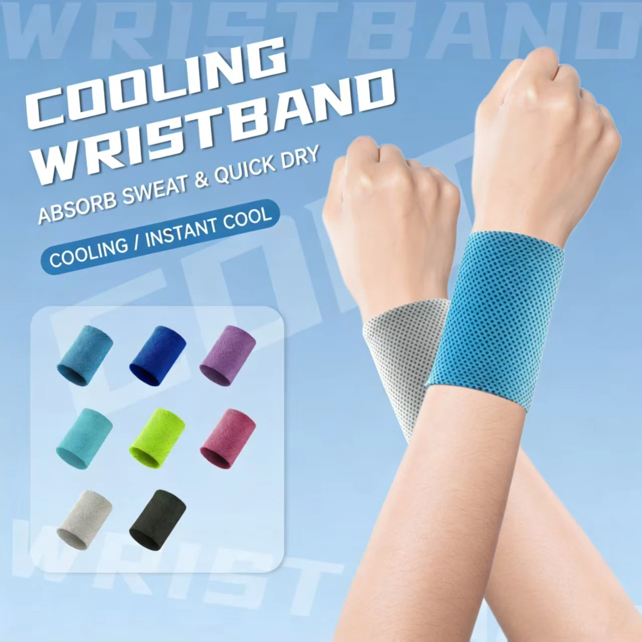 Customized Sweat-Absorbing Towel Wristband for Sports Running & Fitness Yoga Cold-Sensation Breathable Wrist Protection preview 6
