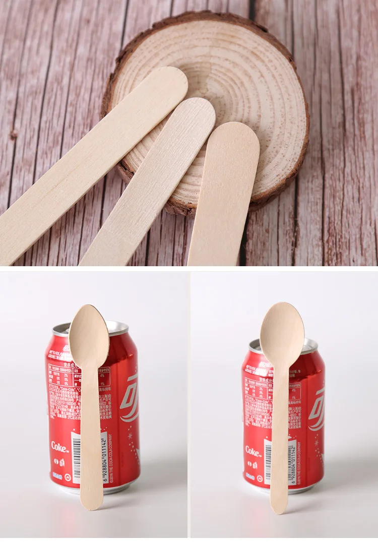 Disposable Spoon wooden knife and fork tableware fruit fork wooden cutlery dessert Cake fork ice cream spoon wholesale manufacture