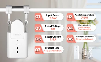 Alternative view of Galime New Product  Smart Curtains Rod Opener Smart Home Automatic  Motroized Curtain Support Voice Control Remote Control