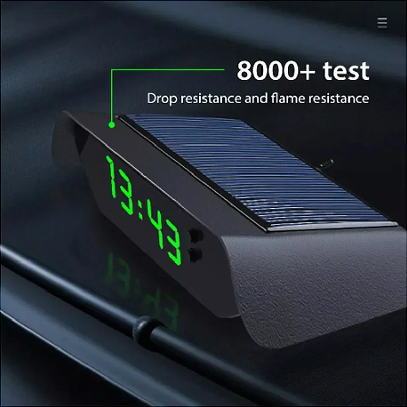CHEETIE CP200 Auto Sensitivity to Light Black Wall Thermometer Digital Electronic Solar Car Clock