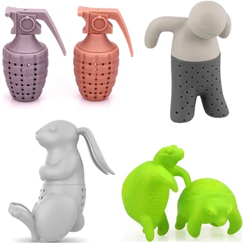 Unique Loose Leaf Tea Diffuser Green Tea Accessories Strainer Silicon Filter Creative Grenade Shape Silicone Tea Infuser