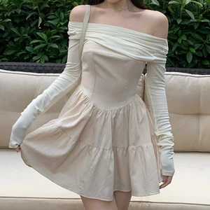 2026 New Design Women's Dresses Off Shoulder Waist - Cinching A-line Dress Fashionable Dress