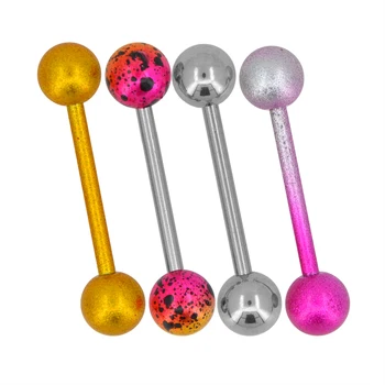 Top Fashion Uv Tongue Ring 16G Bar Bell 20 Mm Ruber 5 Jewelry Snake Eye Ring-M Clear Display Curved Barbell Eyebrow Piercing