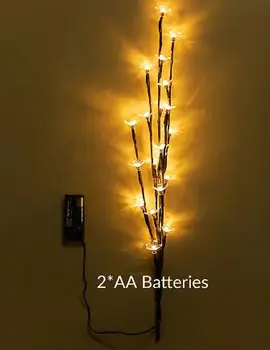 CHEOTIME 24 LED per interni Luci per alberi di fiori di ciliegio, luci per fiori artificiali a LED per decorazioni per alberi da tavolo per la festa di Natale desktop a camera