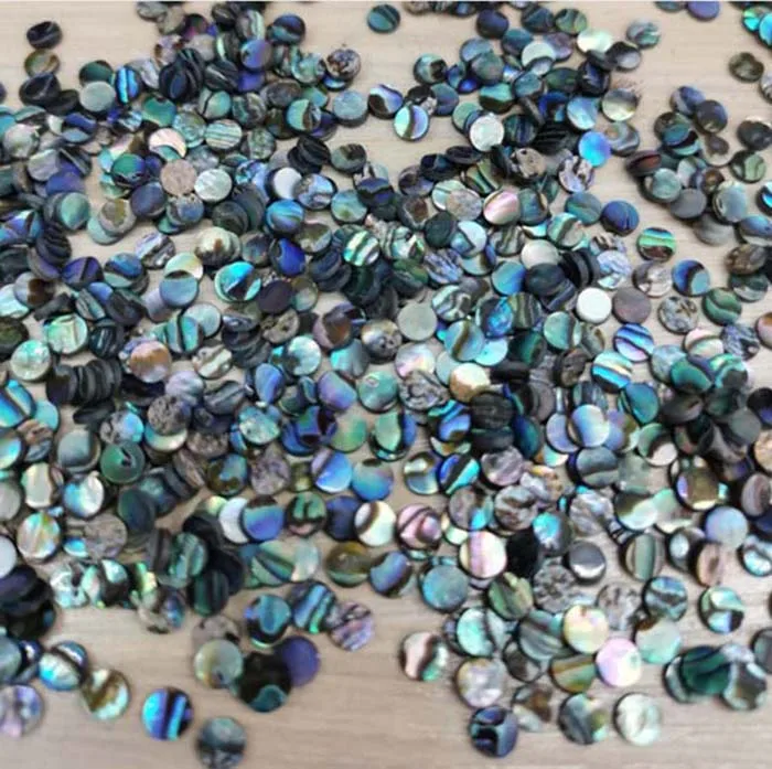 Natural Abalone Shell Small Round Inlay Flakes Paua Seashell Inlay Charm Jewelry