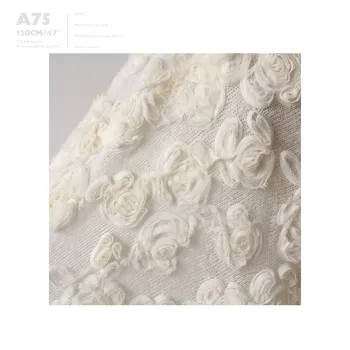 Stock supply wool blend silk velvet rose art relief fabric off shoulder sweater Textile Soft wool fabric A75
