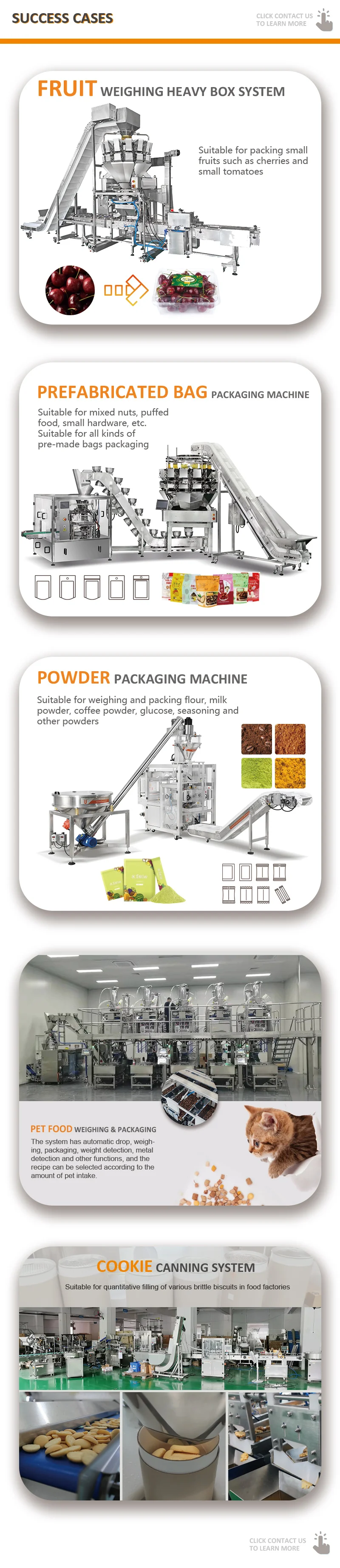 Fully Auto Multihead Weigher Packing Machine with 10" Color Touch Screen and 1 Year Warranty