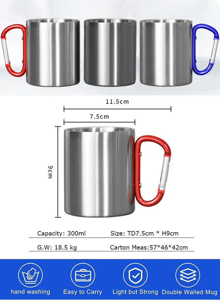 Wholesale 300ml Sublimation Blanks Camping Cup Stainless Steel Mug With ...