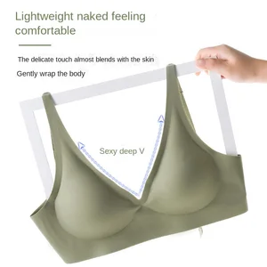Traceless Wire-Free Backless Push-Up 3D Ultra-Thin Sexy Sleep Bra Adjustable Straps Solid Pattern Breathable Nylon Material Cup