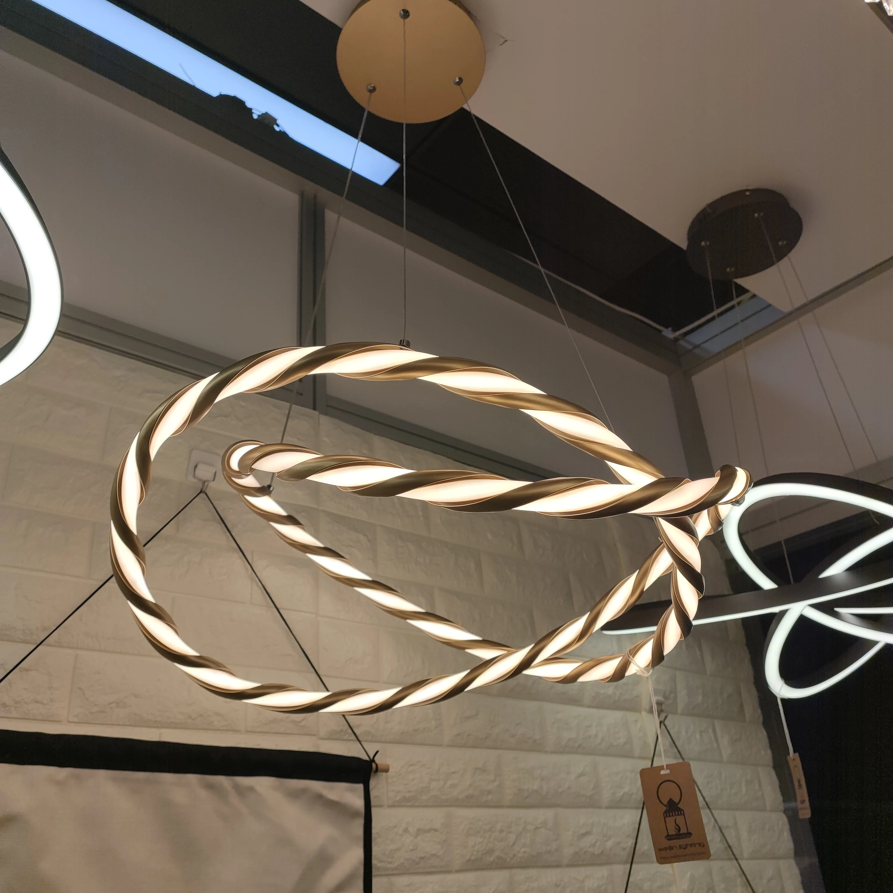 Acrylic Led Pendant Light Aluminum Led Modern Indoor Chandelier Support ...