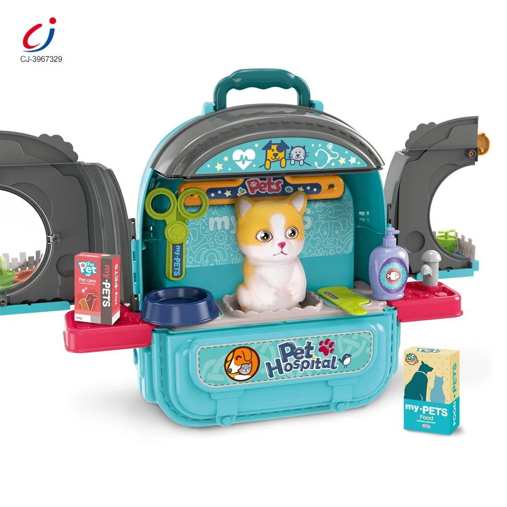 Chengji Interactive 3 In1 Backpack Newest Pet Pretend Set Educational Pet Care Cage Play Set Pretend Play Preschool Toy
