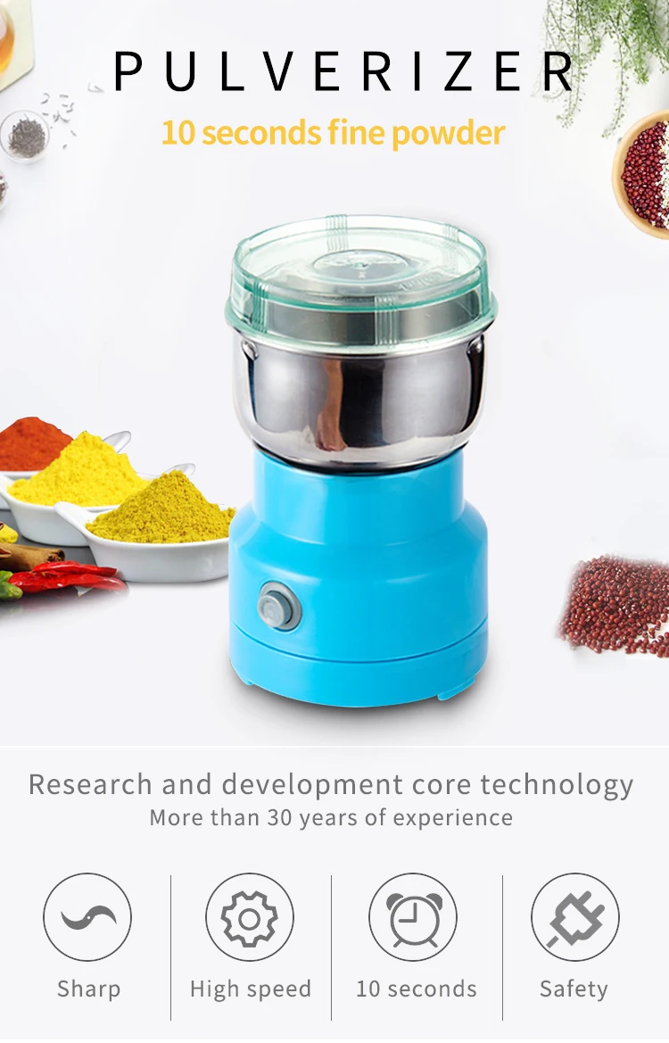 Mini Electric Stainless Steel Dry Spice Grinder Mill Machine Food Processor For Sale