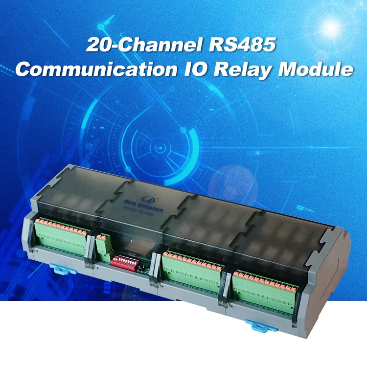 product huaqingjun 20 channel io rs485 ethernet relay module modbus rtu  tcp g2r 1 10a input npn pnp rj45 relays for smart home-1