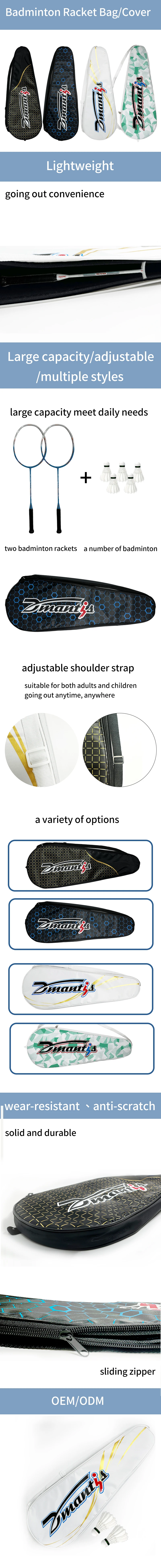 Customized recommend big capacity high quality badminton/ tennis/paddle racket bag factory