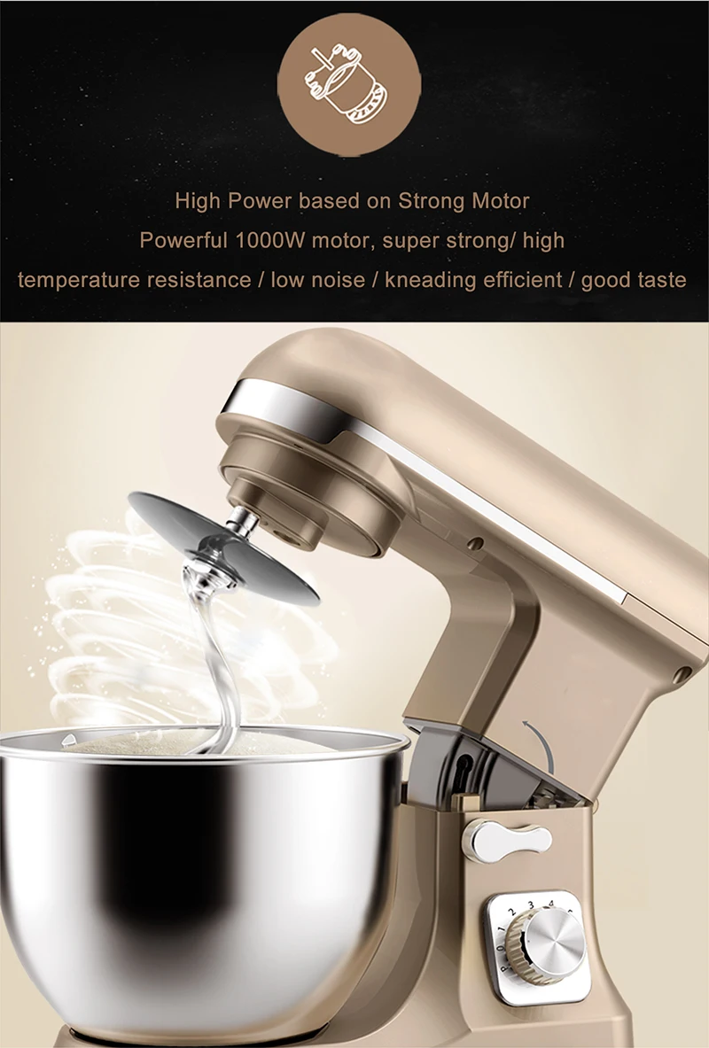 1000w Ce Approval High Standard European Flour Mixer For Home Electric