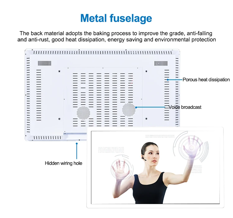 32 Inch LCD Touch Screen Indoor Wall Mount Capacitive Touch Screens Win10 System All In One Computers