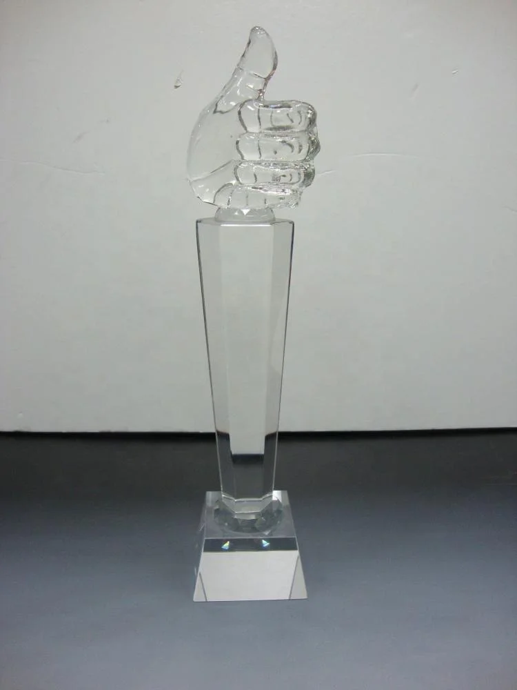 MH-JB0027  Engraving Award  Middle Finger  Trophy Cup Crystal Hand Trophy