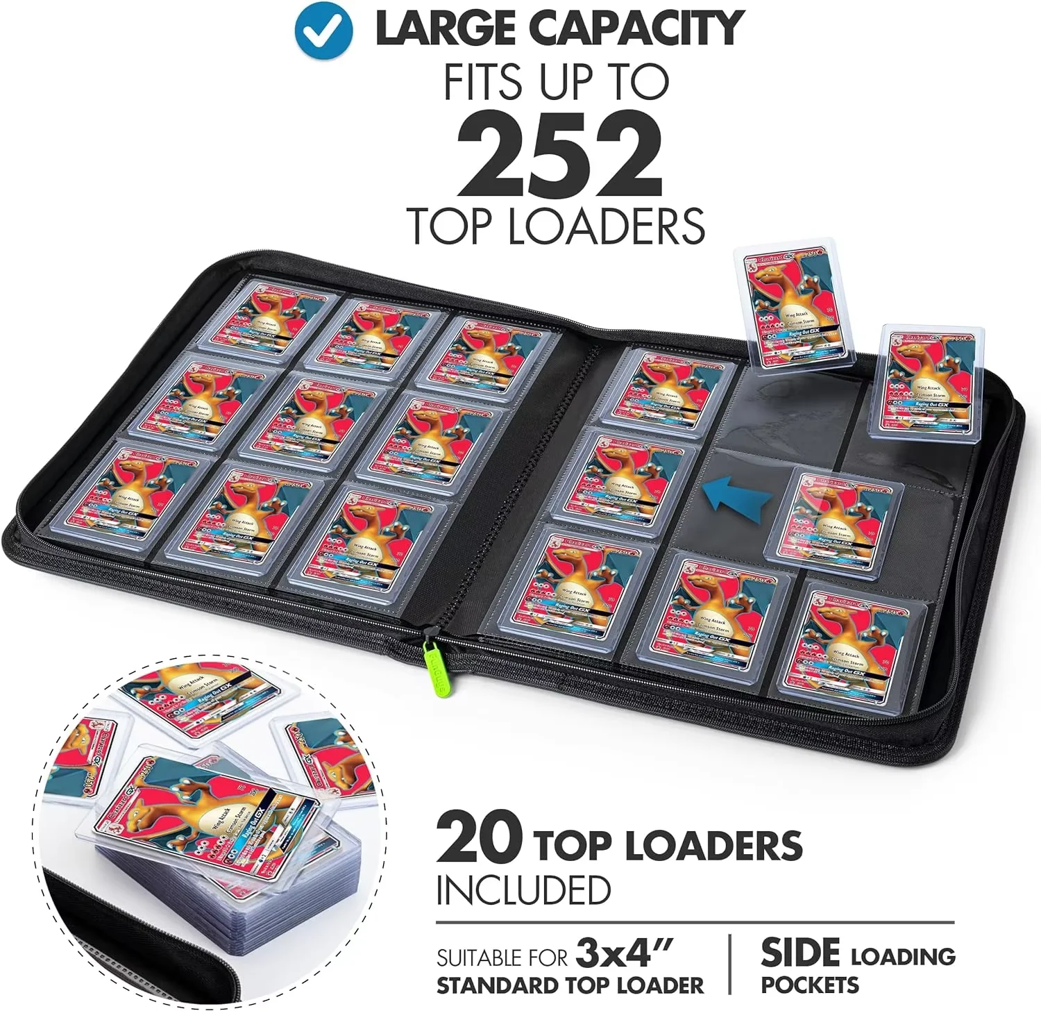 top loading card binder Amazon.com: Toploader Binder, Holds 288 Toploaders, 9-Pocket Ringless  Double-Sided Pockets, Waterproof Top Loader Card Storage : Toys & Games main image 0